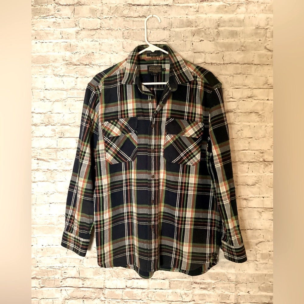 Pendleton Burnside navy plaid button down shirt